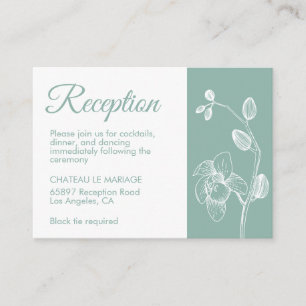 Elegant floral orchids modern simple reception enclosure card