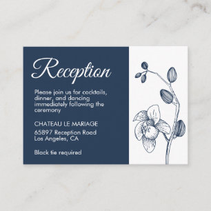 Elegant floral orchids modern simple reception enclosure card
