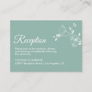 Elegant floral orchids modern simple reception enclosure card