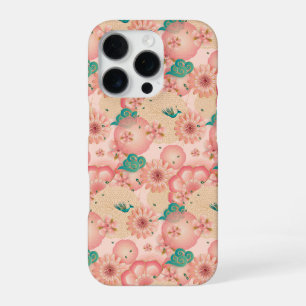 Elegant Floral Ornament Spring Peach Garden Boho iPhone 16 Pro Case