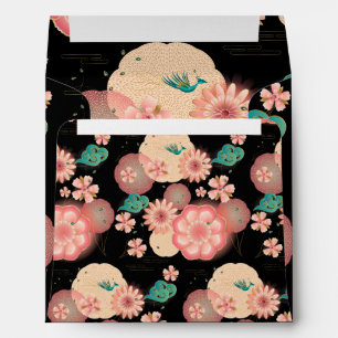 Elegant Floral Ornament, Spring Peach Garden Envelope
