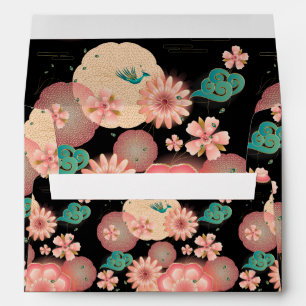 Elegant Floral Ornament, Spring Peach Garden Envelope
