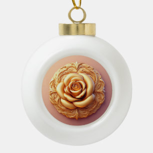 Elegant Floral Ornament With Golden Accents