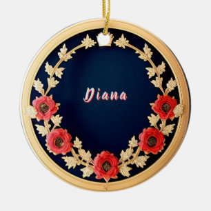 Elegant Floral Ornamental Design Ceramic Ornament