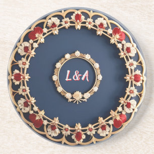 Elegant Floral Ornamental Design Coaster