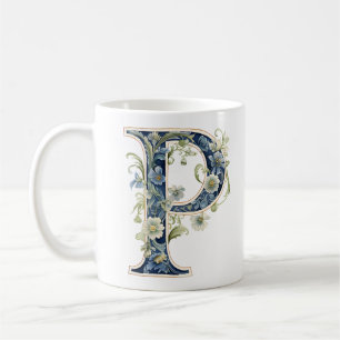 Elegant Floral P Monogram Mug