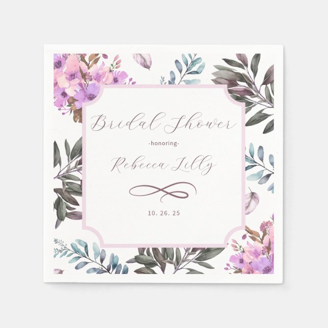Elegant Floral Paper Napkin (Front)