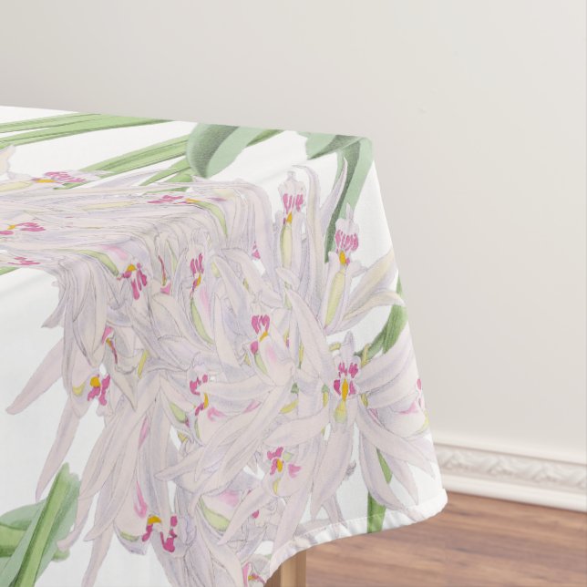 Elegant Floral Pastel Pink Lilies Tablecloth (In Situ)
