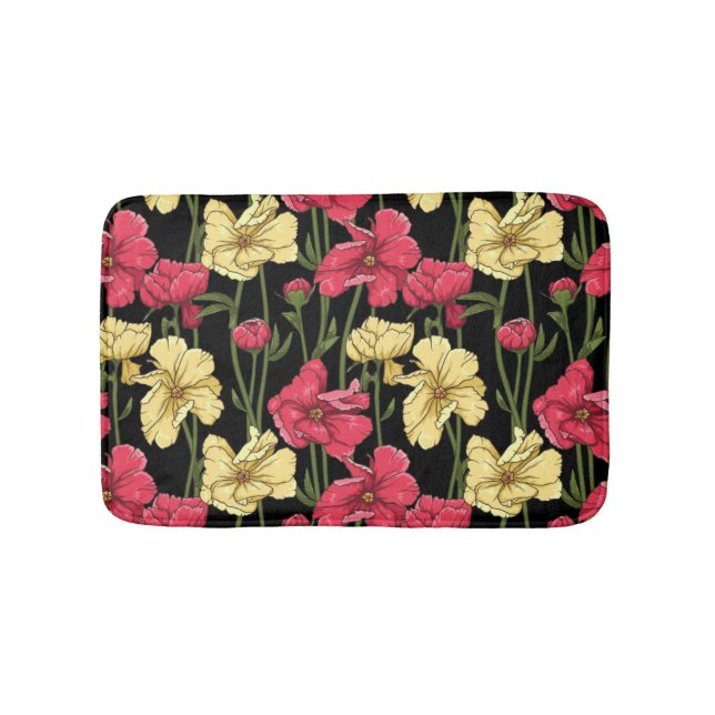 Elegant floral pattern 2 bath mat (Front)