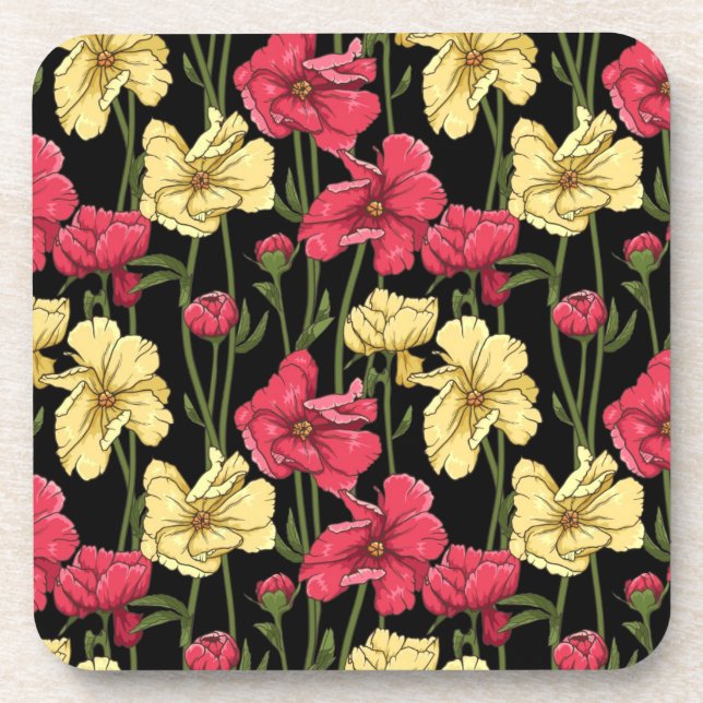 Elegant floral pattern 2 coaster (Front)