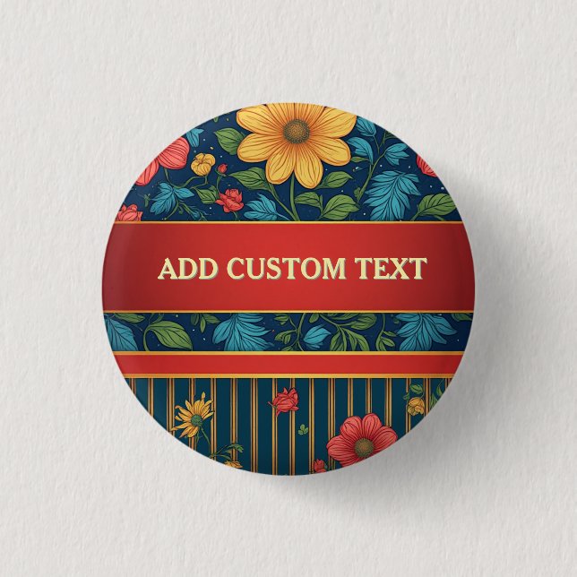 Elegant Floral Pattern 3 Cm Round Badge (Front)