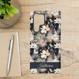 Elegant Floral Pattern   Botanical Custom Name Samsung Galaxy Case