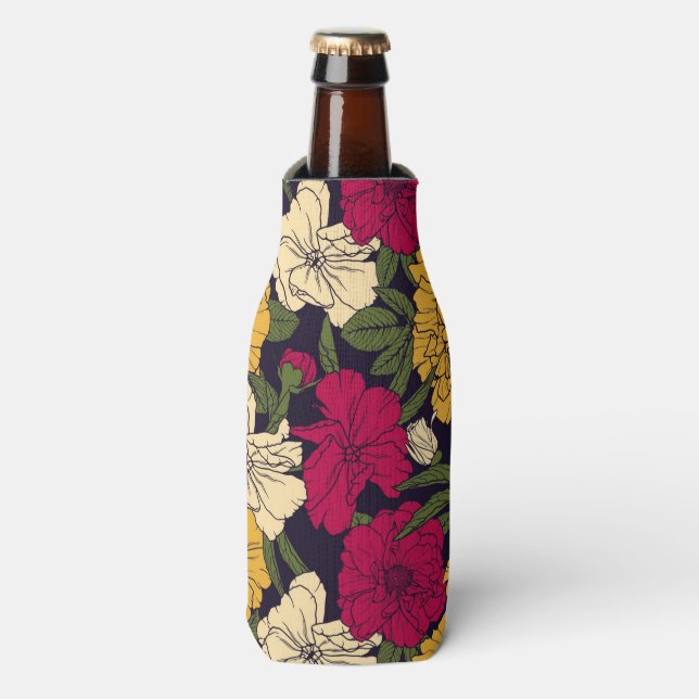 Elegant floral pattern bottle cooler (Bottle Front)