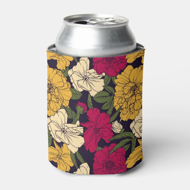 Elegant floral pattern can cooler (Can Front)