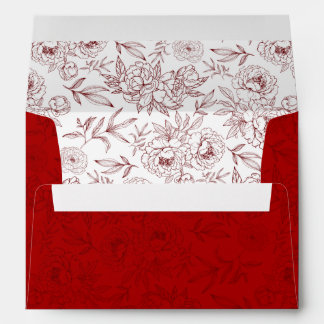 Elegant Floral Pattern Chinese Wedding Invitation Envelope