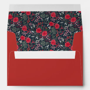 Elegant Floral Pattern Christmas Holiday  Envelope