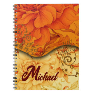Elegant floral pattern design notebook