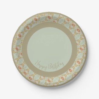 Elegant Floral Pattern Detailed Paper Plate
