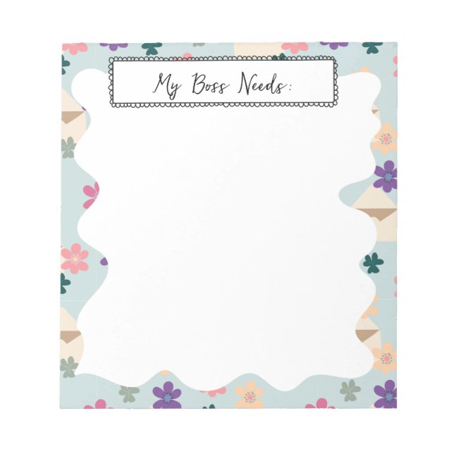 Elegant Floral Pattern Envelopes with text Notepad (Front)