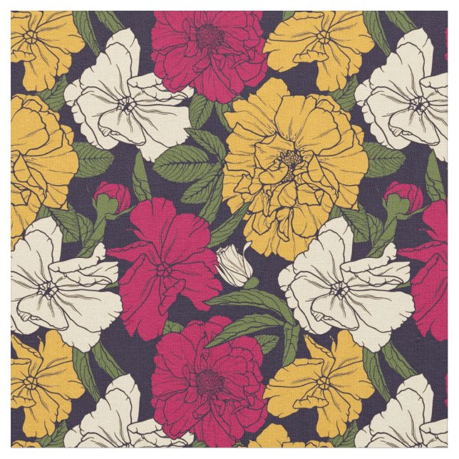 Elegant floral pattern fabric (Close Up)