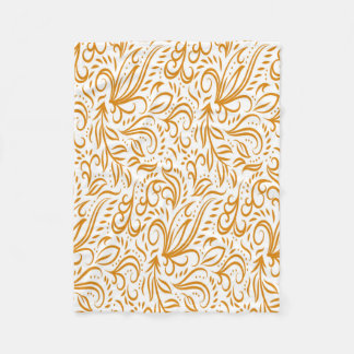 Elegant Floral Pattern Fleece Blanket