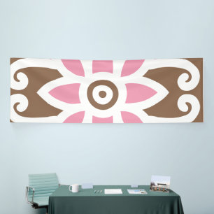 Elegant floral pattern in brown and pink hues set banner