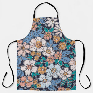 Elegant floral pattern in small hand draw flower. apron