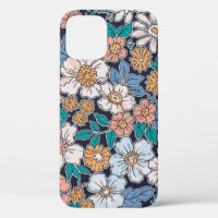 Elegant floral pattern in small hand draw flower.