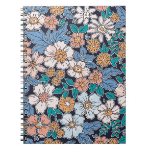 Elegant floral pattern in small hand draw flower. notebook