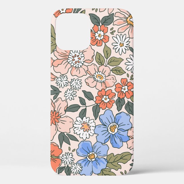Elegant floral pattern in small hand draw flowers  Case-Mate iPhone case (Back)