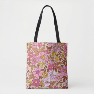 Elegant floral pattern in small hand draw flowers. tote bag