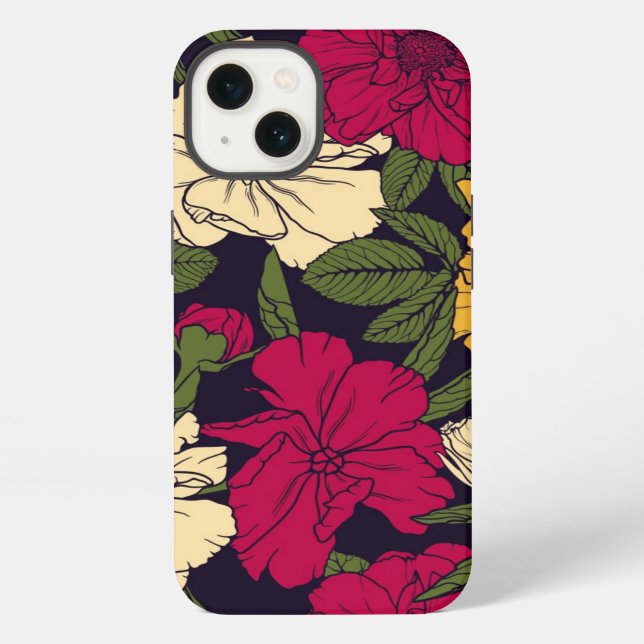 Elegant floral pattern iPhone case (Back)