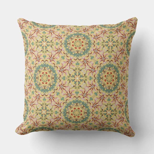 Elegant floral Pattern kaleidoscope Cushion (Front)