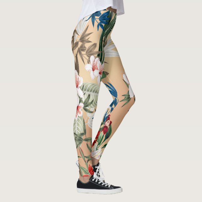 Elegant Floral Pattern Leggings (Right)