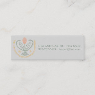 Elegant Floral Pattern Lucile Tile Soft Grey Mini Business Card