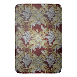 Elegant Floral Pattern Neutral Colours Gold Elemen Bath Mat