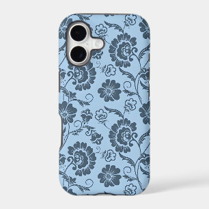 Elegant Floral Pattern on Light Blue Back