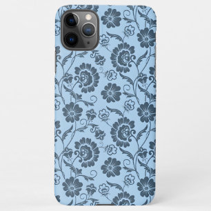Elegant Floral Pattern on Light Blue Back iPhone 11Pro Max Case