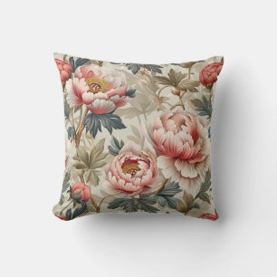 Elegant floral pattern. Pale pink peonies  Cushion