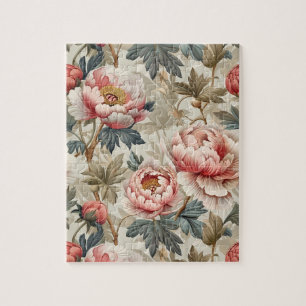 Elegant floral pattern. Pale pink peonies  Jigsaw Puzzle