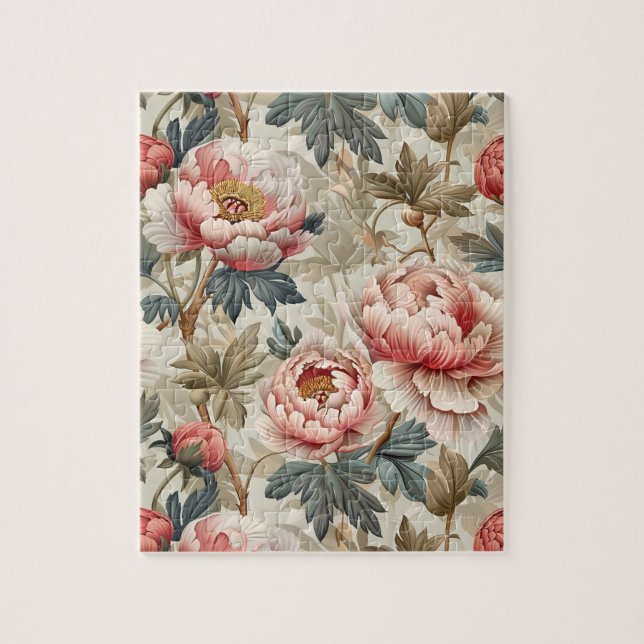 Elegant floral pattern. Pale pink peonies  Jigsaw Puzzle (Vertical)