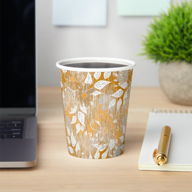 Elegant floral pattern.  paper cups (Insitu)