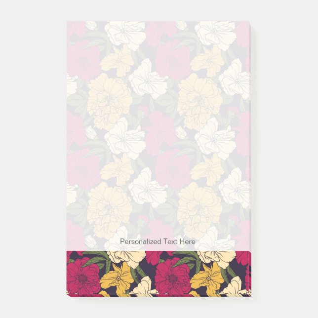 Elegant floral pattern post-it notes (Front)