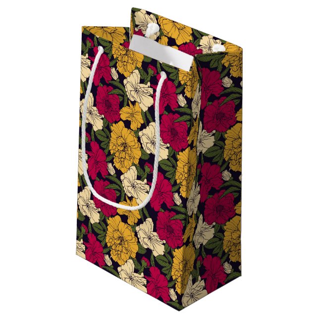 Elegant floral pattern small gift bag (Back Angled)