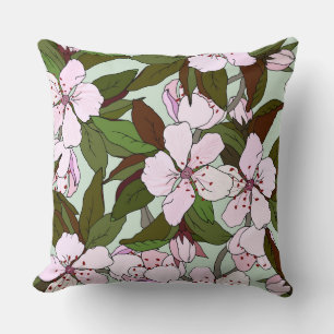 Elegant floral pattern spring garden greenery cute cushion