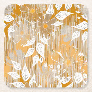 Elegant floral pattern.  square paper coaster