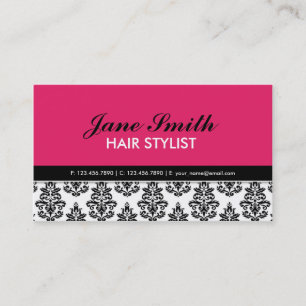 Elegant Floral Pattern Stylist Salon Hairdresser Business Card