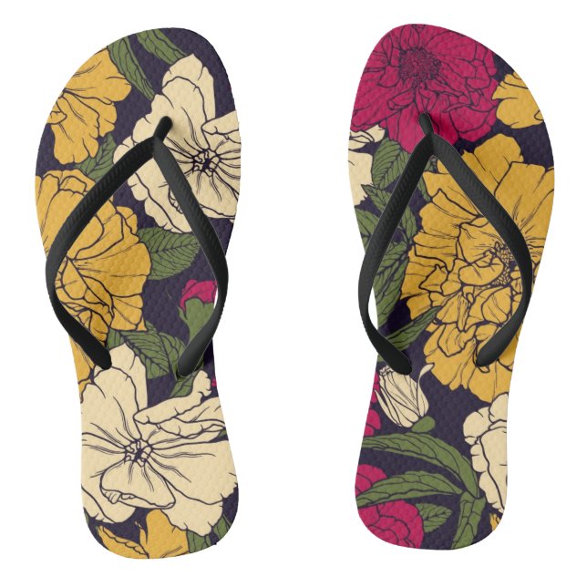 Elegant floral pattern thongs (Footbed)