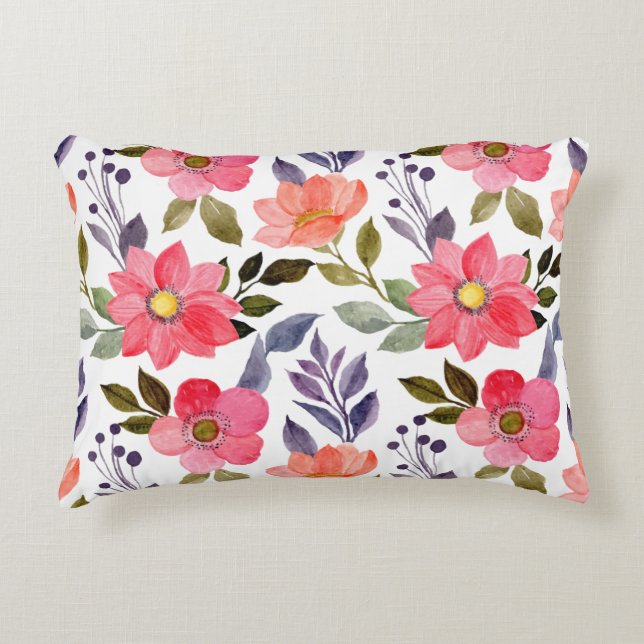 Elegant floral pattern throw pillows (Front)