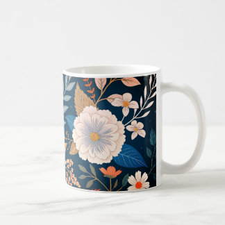 Elegant Floral Pattern | Vibrant Botanical Art Des Coffee Mug